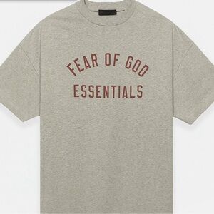 Fear of God Essentials Heather Oatmeal Crew Neck T-Shirt‎ Size XXL Oversized